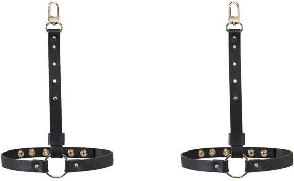 Черные гартеры с металлической фурнитурой Черные гартеры с металлической фурнитурой