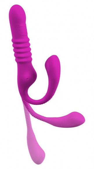 Лиловый вибратор 3 Function Vibrator с функцией фрикций и постукиванием Лиловый вибратор 3 Function Vibrator с функцией фрикций и постукиванием
