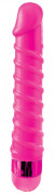 Розовый вибромассажер с винтовыми ребрышками Candy Twirl Massager - 16,5 см.