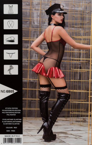 Обольстительное прозрачное платье и аксессуары для полисвуман