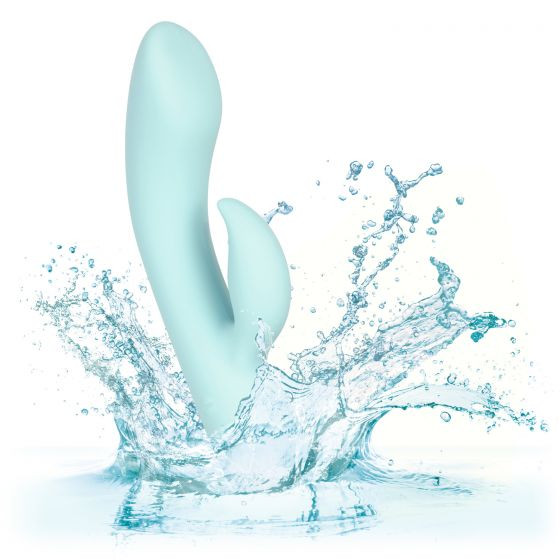 Нежно-голубой вибромассажер-кролик Pave Marilyn - 18,5 см. Нежно-голубой вибромассажер-кролик Pave Marilyn - 18,5 см.