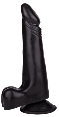 Чёрный фаллоимитатор с вытянутой головкой - 17,8 см. Чёрный фаллоимитатор с вытянутой головкой - 17,8 см.