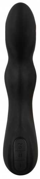 Черный вибратор-электростимулятор для точки G - 20,2 см. Черный вибратор-электростимулятор для точки G - 20,2 см.