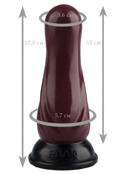 Коричневая анальная втулка с круглой головкой - 17,5 см.