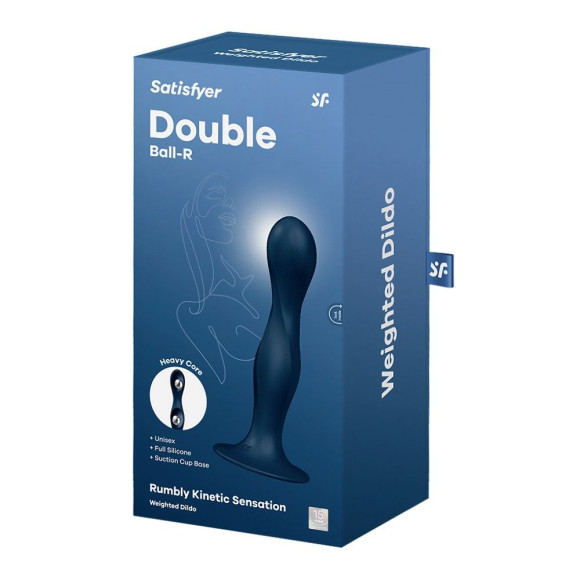 Темно-синий фаллоимитатор Double Ball-R - 17,8 см. Темно-синий фаллоимитатор Double Ball-R - 17,8 см.