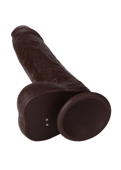 Темнокожий реалистичный вибромассажёр с нагревом, вращением, возвратно-поступательными движениями и пультом ДУ - 22 см. Темнокожий реалистичный вибромассажёр с нагревом, вращением, возвратно-поступательными движениями и пультом ДУ - 22 см.