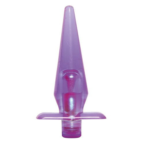 Фиолетовая анальная пробка с вибрацией JAMMY JELLY VIBRATING ANAL PLUG - 11,5 см.