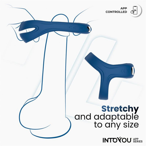 Синее интерактивное эрекционное виброкольцо Rank Синее интерактивное эрекционное виброкольцо Rank