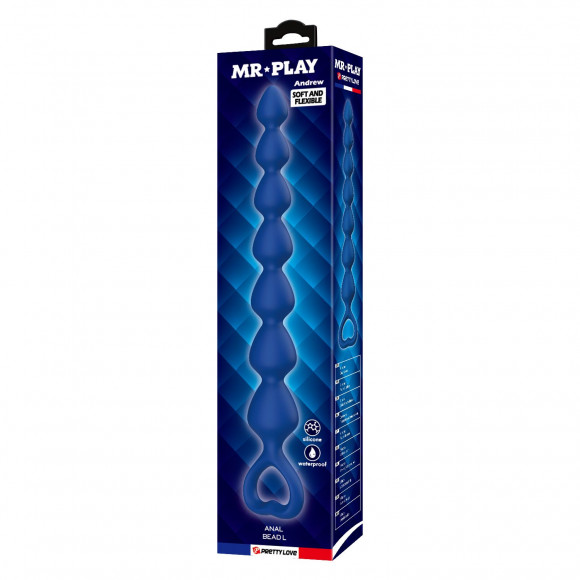 Синяя анальная цепочка - 26,7 см. Синяя анальная цепочка - 26,7 см.