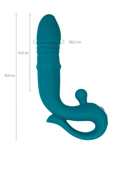 Зеленый вибратор с функцией Up&Down и стимулирующим кольцом Mija - 19 см.