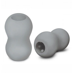 Серый двусторонний мастурбатор MINI DOUBLE BUBBLE Серый двусторонний мастурбатор MINI DOUBLE BUBBLE