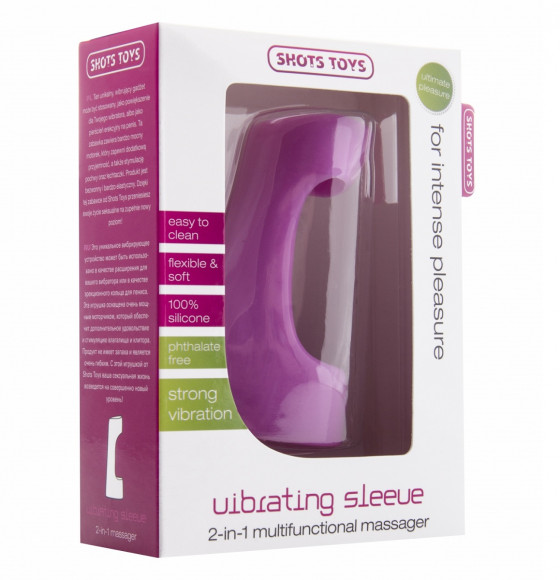 Розовая вибронасадка-эректор на пенис Vibrating Sleeve 