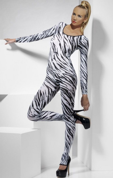 Сексуальный комбинезон с принтом зебры