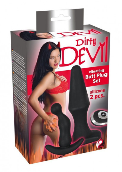 Набор из 2 анальных втулок с вибрацией Dirty Devil Vibrating Butt Plugs Набор из 2 анальных втулок с вибрацией Dirty Devil Vibrating Butt Plugs