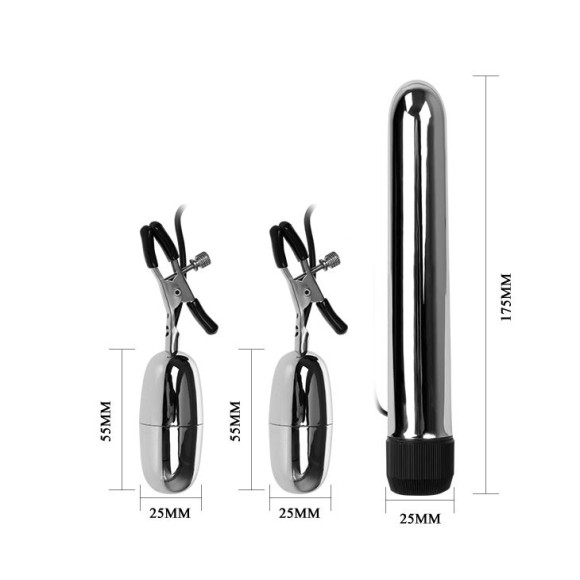 Набор из вибратора и вибростимуляторов для груди