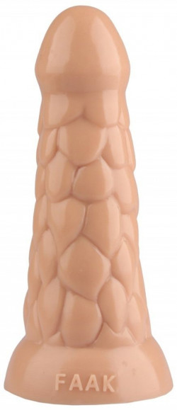 Телесная анальная рельефная втулка - 19,5 см. Телесная анальная рельефная втулка - 19,5 см.