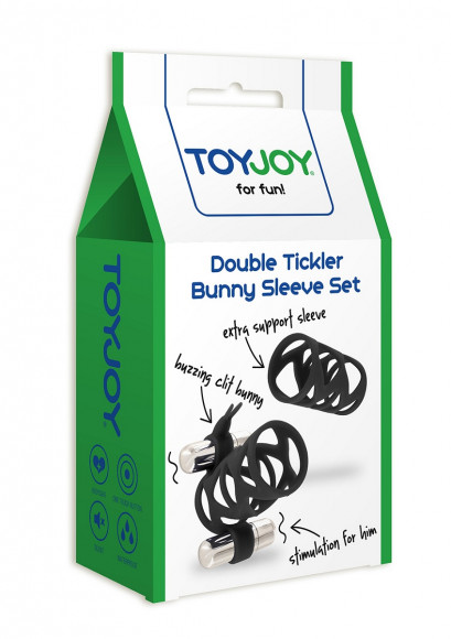 Набор чёрных насадок DOUBLE TICKLER SLEEVE SET Набор чёрных насадок DOUBLE TICKLER SLEEVE SET