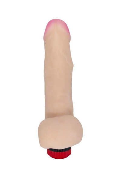 Реалистичный фаллоимитатор с вибрацией и мошонкой - 20,2 см. Реалистичный фаллоимитатор с вибрацией и мошонкой - 20,2 см.