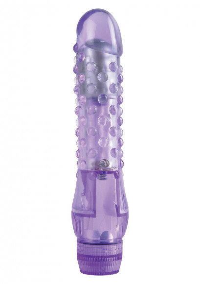Фиолетовый вибратор с шишечками JUICY JEWELS - 16 см. Фиолетовый вибратор с шишечками JUICY JEWELS - 16 см.
