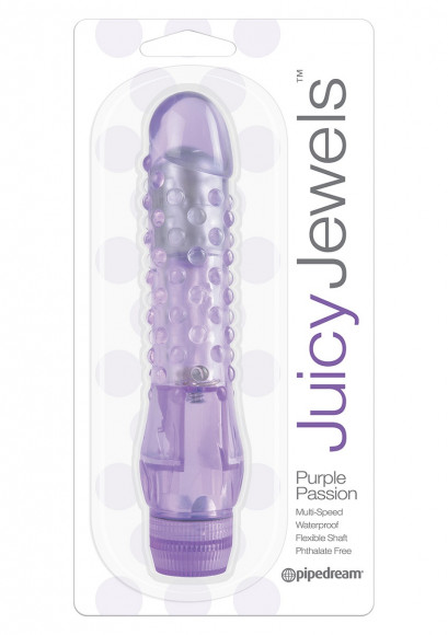 Фиолетовый вибратор с шишечками JUICY JEWELS - 16 см. Фиолетовый вибратор с шишечками JUICY JEWELS - 16 см.