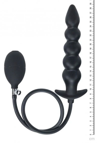 Черная анальная елочка с функцие расширения Beaded Inflatable Silicone Anal Plug Черная анальная елочка с функцие расширения Beaded Inflatable Silicone Anal Plug