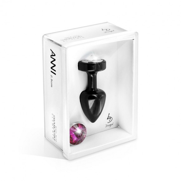 Чёрная анальная пробка с 2 сменными кристаллами Anni Magnet T2 Black Fuсshia crystal - 7,5 см. Чёрная анальная пробка с 2 сменными кристаллами Anni Magnet T2 Black Fuсshia crystal - 7,5 см.