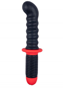 Ребристый двусторонний вибромассажер для анальной стимуляции MENZSTUFF BACK SWORD RIBBED - 27 см.