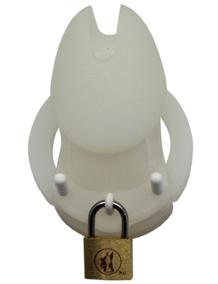 Белый силиконовый пояс верности с замочком Белый силиконовый пояс верности с замочком