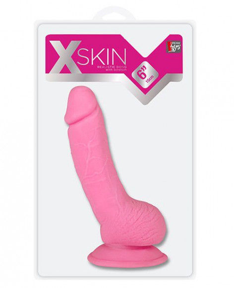 Розовый фаллоимитатор XSKIN 6 TPR DONG PINK - 15 см. Розовый фаллоимитатор XSKIN 6 TPR DONG PINK - 15 см.