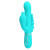 Аквамариновый вибратор для тройной стимуляции Cammy - 22,2 см.
