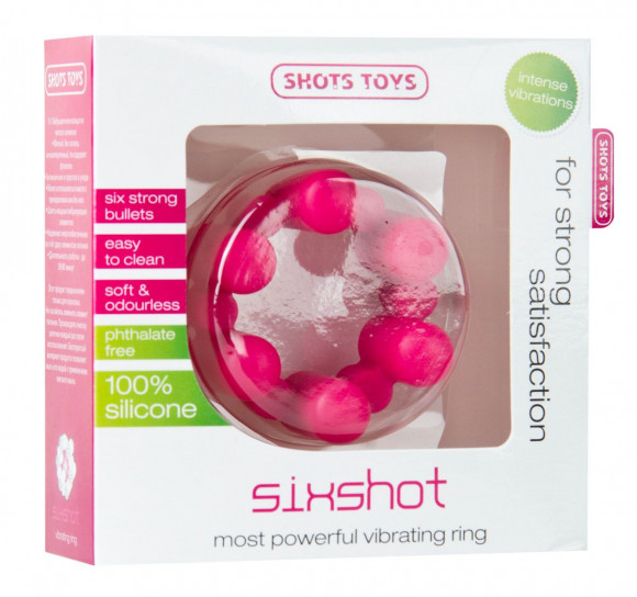 Розовое эрекционное кольцо с вибрацией Sixshot Розовое эрекционное кольцо с вибрацией Sixshot