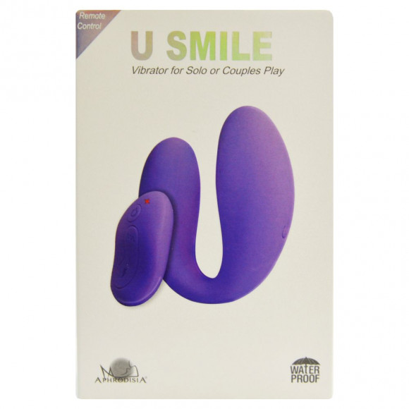 Фиолетовый вибромассажер U Smile для пар с пультом ДУ Фиолетовый вибромассажер U Smile для пар с пультом ДУ