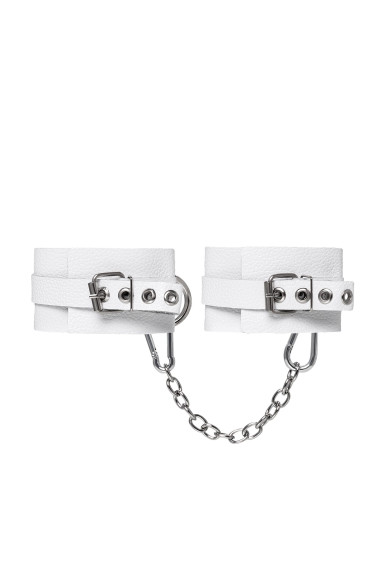 Белые мягкие кожаные оковы с люверсами