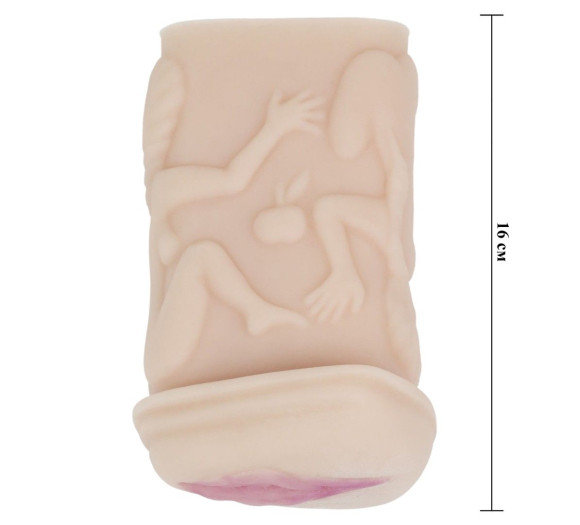 Телесный мастурбатор-вагина с фигурками на поверхности