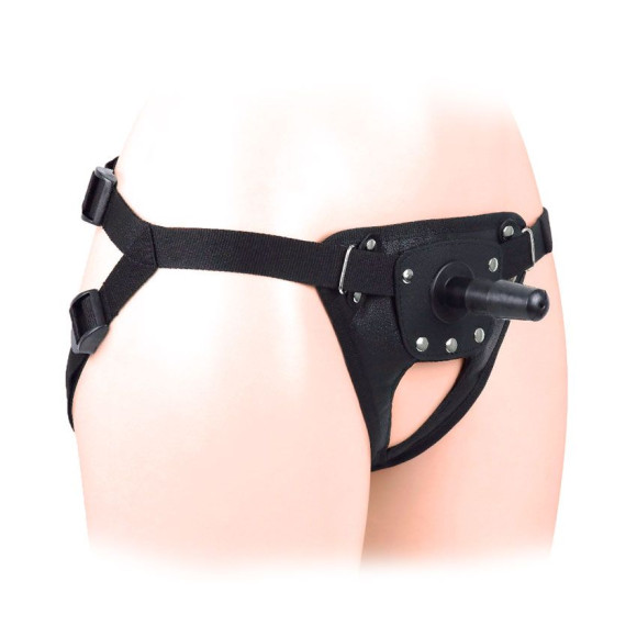 Черные трусики для страпона в комплекте с коннектором Черные трусики для страпона в комплекте с коннектором
