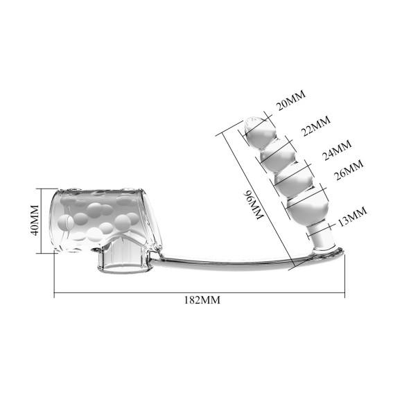 Прозрачная насадка на пенис и мошонку с анальным стимулятором Rilley