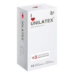 Ультратонкие презервативы Unilatex Ultra Thin - 12 шт. + 3 шт. в подарок Ультратонкие презервативы Unilatex Ultra Thin - 12 шт. + 3 шт. в подарок