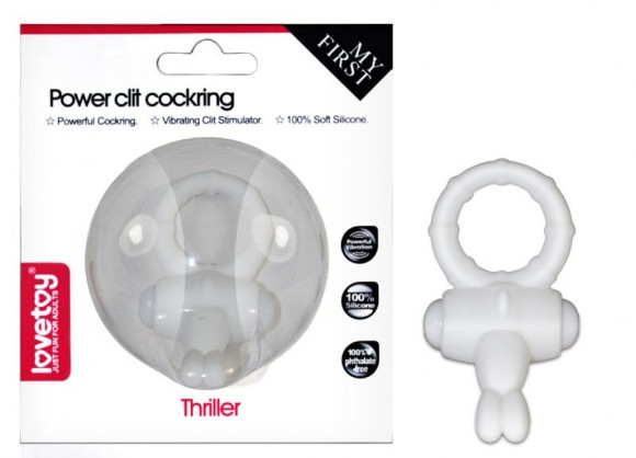 Белое виброкольцо для пениса Power Thrill Clit Cockring Белое виброкольцо для пениса Power Thrill Clit Cockring