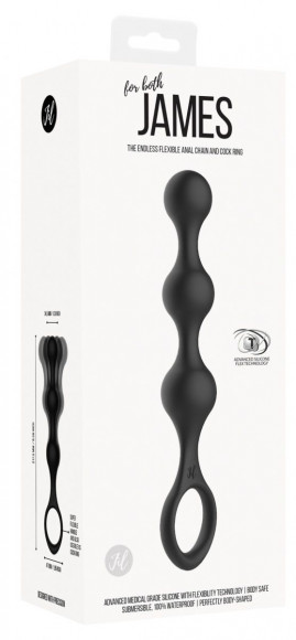 Черная насадка на пенис для двойной стимуляции James - 21 см. Черная насадка на пенис для двойной стимуляции James - 21 см.