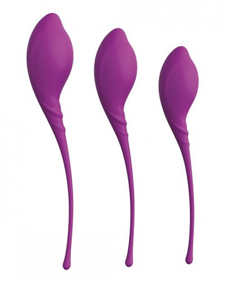 Набор из 3 фиолетовых вагинальных шариков PLEASURE BALLS & EGGS KEGEL EXERCISE SET Набор из 3 фиолетовых вагинальных шариков PLEASURE BALLS & EGGS KEGEL EXERCISE SET