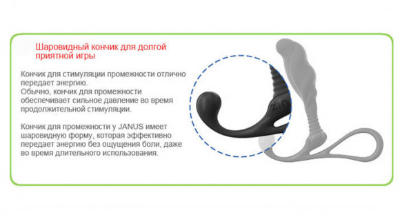 Средний черный массажер простаты ZINI JANUS ANTI-SHOCK Средний черный массажер простаты ZINI JANUS ANTI-SHOCK
