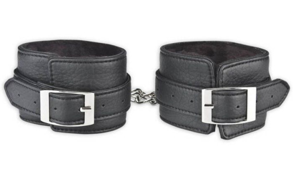 Черные фиксаторы для ног из искусственной кожи