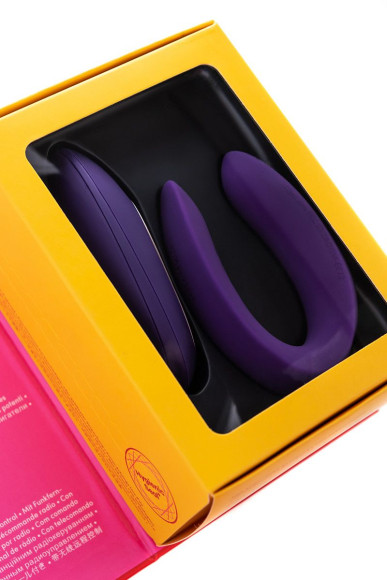 Фиолетовый вибратор для пар Satisfyer Double Plus Remote с пультом ДУ Фиолетовый вибратор для пар Satisfyer Double Plus Remote с пультом ДУ