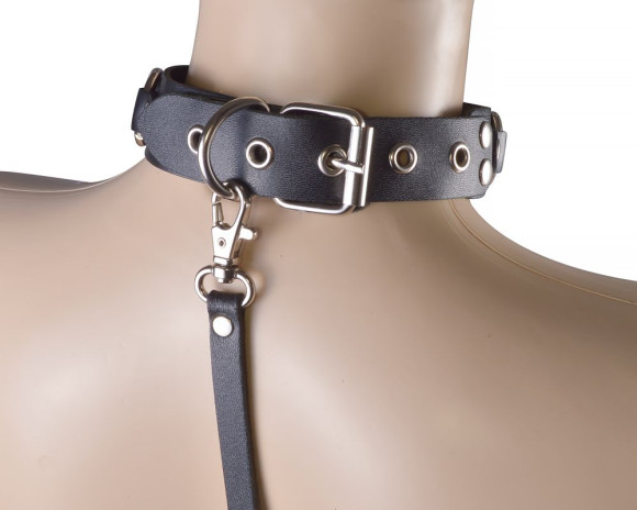 Черный кожаный ошейник  Властелин колец 