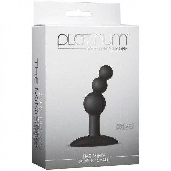 Черный анальный стимулятор Platinum Premium Silicone - The Minis Bubble Small - Black S Черный анальный стимулятор Platinum Premium Silicone - The Minis Bubble Small - Black S