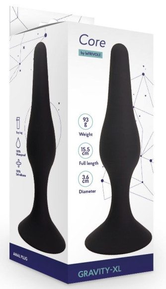 Черная анальная пробка Gravity - 15,5 см. Черная анальная пробка Gravity - 15,5 см.
