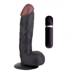 Чёрный вибратор-реалистик BIGSTUFF 8INCH BLACK - 20 см.