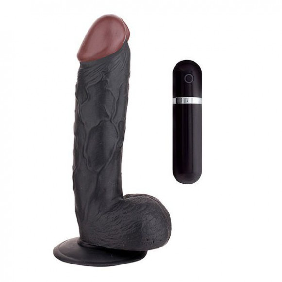 Чёрный вибратор-реалистик BIGSTUFF 8INCH BLACK - 20 см. Чёрный вибратор-реалистик BIGSTUFF 8INCH BLACK - 20 см.