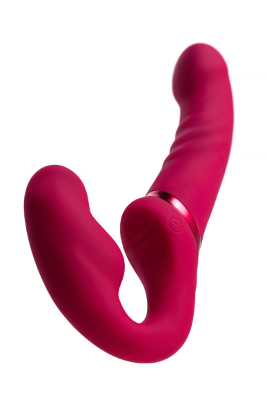 Малиновый безремневой страпон Lapis - 23 см. Малиновый безремневой страпон Lapis - 23 см.