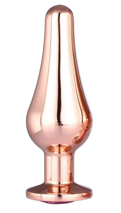 Золотистая анальная пробка с кристаллом Rose Gold Pleasure Plug S - 9 см. Золотистая анальная пробка с кристаллом Rose Gold Pleasure Plug S - 9 см.